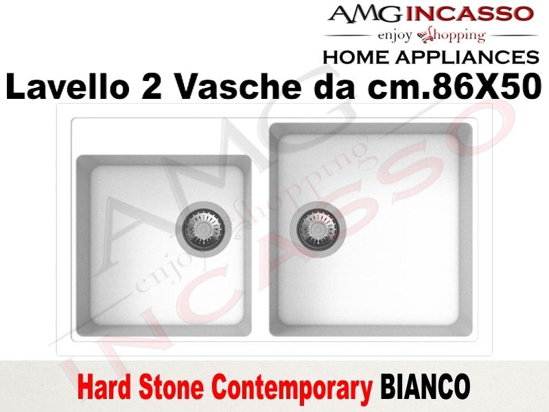 Lavello Da Incasso Cucina Bianco.Lavello Cucina Contemporary 2 Vasche Cm 86x50 Fragranite Bianco Amg Incasso Elettrodomestici Da Incasso