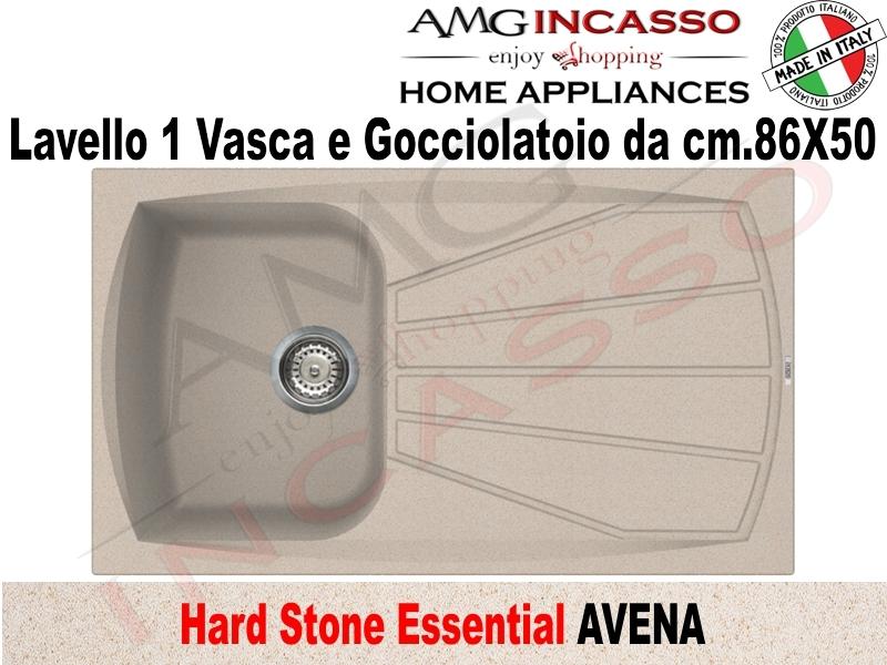 Lavello Cucina Fragranite Una Vasca.Lavello Cucina Essential 1 Vasca Cm 86x50 Fragranite Avena Amg Incasso Elettrodomestici Da Incasso