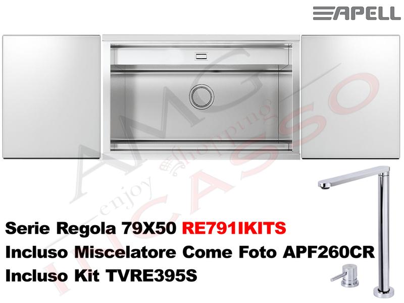 Lavello Regola RE791IKITS Filotop 79X50 Acciaio Vetro Silver + Miscelatore