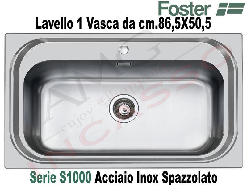 Lavello Cucina 1 Vasca Acciaio Inox.Lavello Cucina S1000 1 Vasca Cm 86 5x50 5 Acciaio Inox Amg Incasso Elettrodomestici Da Incasso