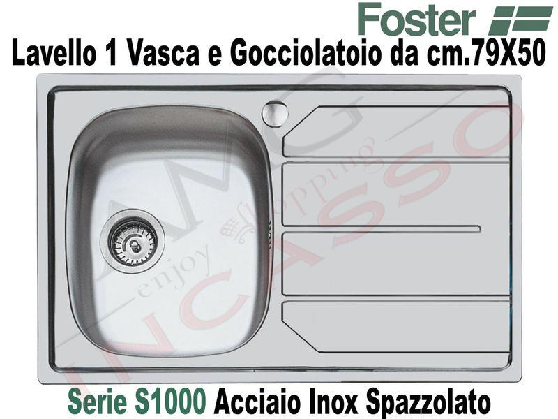 45 Cm Misure Lavello Cucina 1 Vasca.Lavello Cucina S1000 1 Vasca Sinistra Cm 79x50 Acciaio Inox Amg Incasso Elettrodomestici Da Incasso