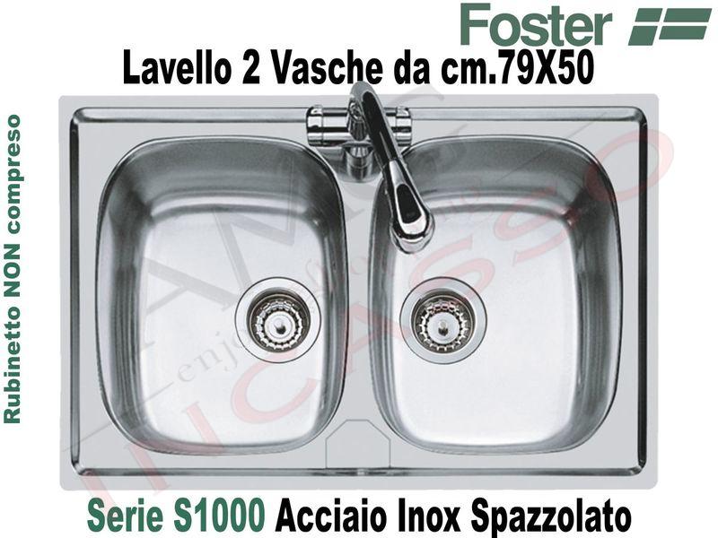 Lavello Cucina 2 Vasche.Lavello Cucina S1000 2 Vasche Cm 79x50 Acciaio Inox Amg Incasso Elettrodomestici Da Incasso