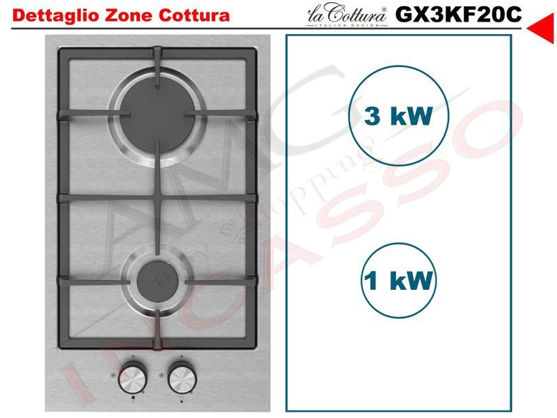 PIANO COTTURA A GAS CON 2 FUOCHI 1900+3000W CRYSTAL