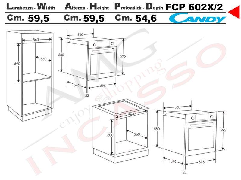 Forno 60 Candy Fcp602x E Elettrico Ventilato 8 Funzioni 65 Litri Classe A Inox Amg Incasso Elettrodomestici Da Incasso