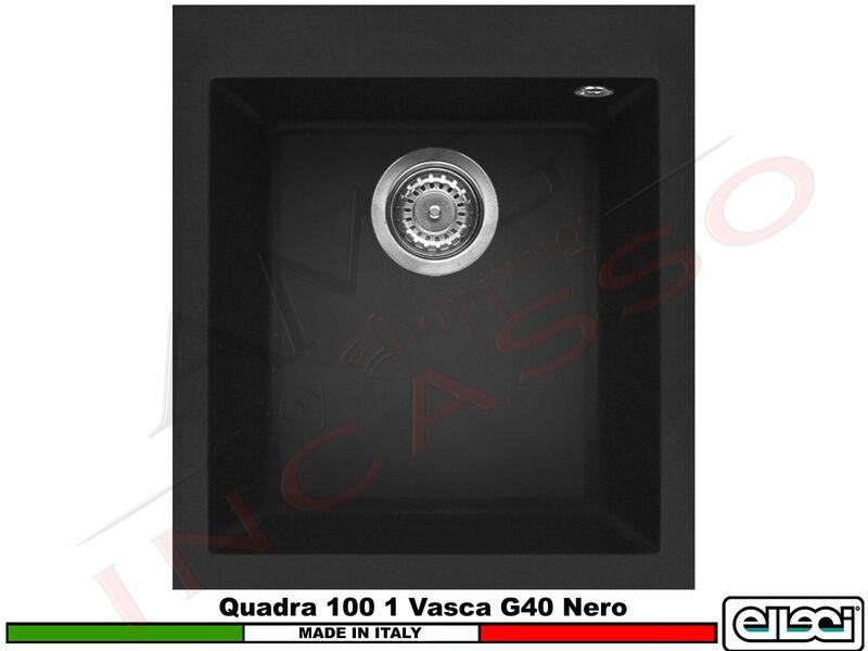 Lavello Quadra 100 41x50 1 Vasca Granitek Matt® G40 Nero