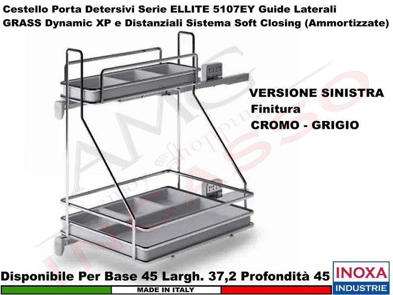 Carello Estraibile Portadetersivi Serie ELLITE 5107EY/45SXCH Base 45 SX  CH-CH