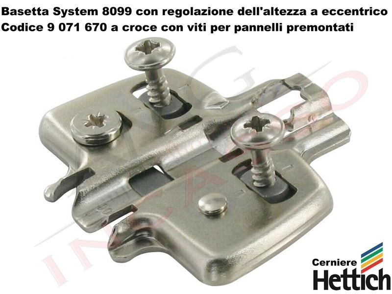 12 Cerniere Clip HETTICH Ammortizzata 110° Sensys 8645i 9071205 + Base  9071670 4023149030901