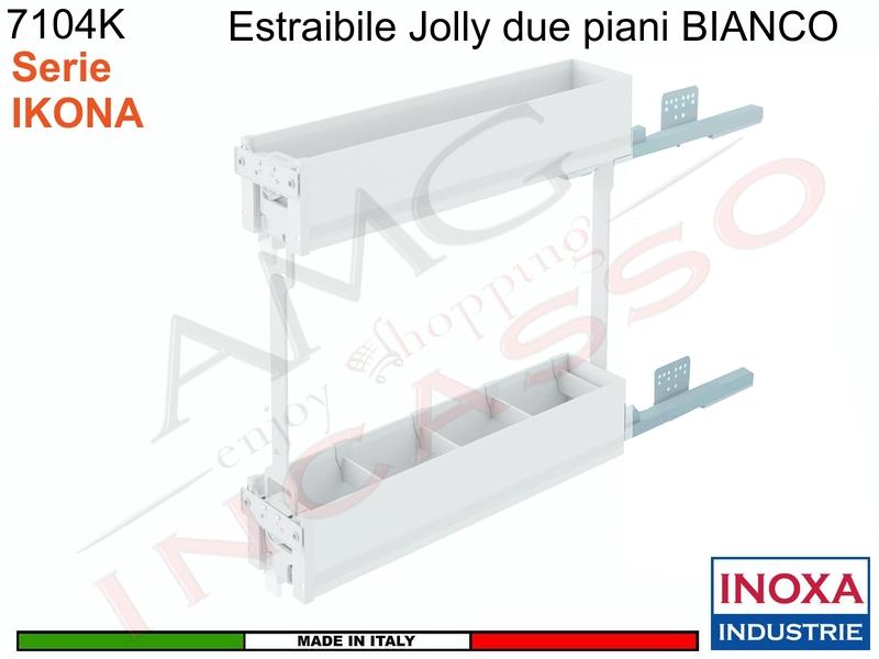 [Solo CARICO SCARICO] Carello Jolly Estraibile IKONA 7104KY/15PB Base 15 BIANCO