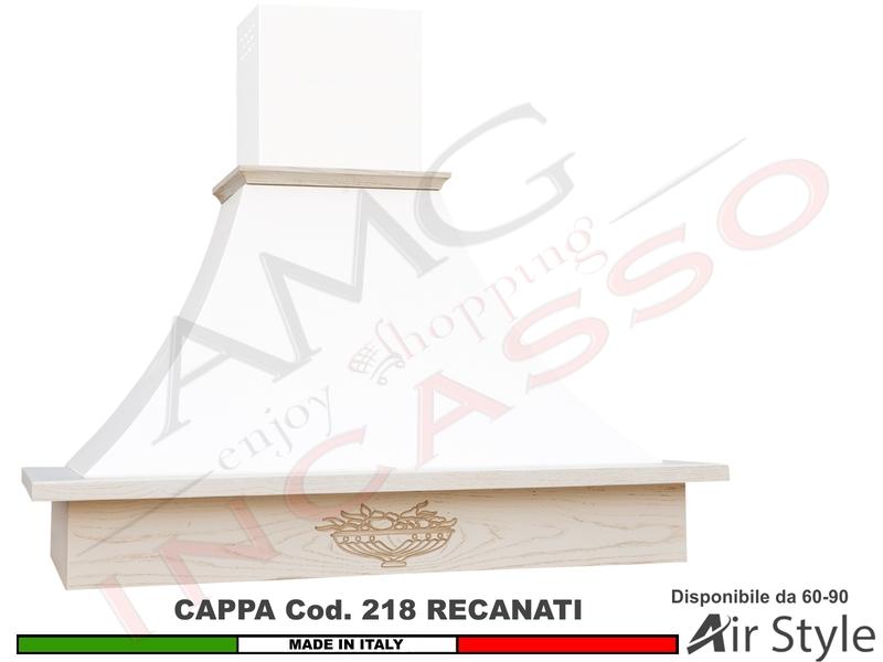 Cappa Parete Rustica Recanati 60 - 90 Trave Legno Frassino o Tiglio Grezzo