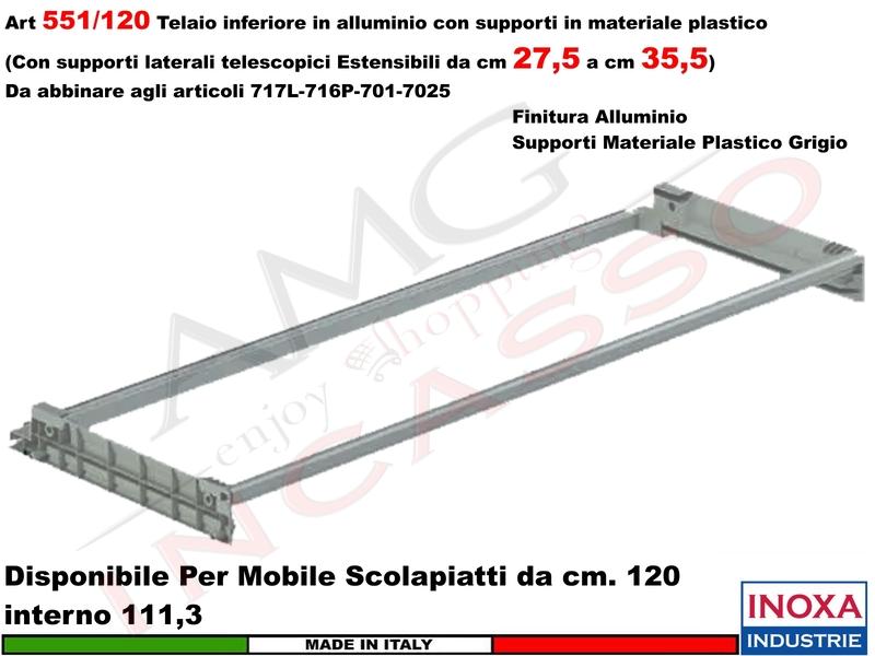 [Solo Scarico]Telaio 120 551/120GXP0 + Copppia Staffe 901 Scolapiatti 717L-716P-701-702