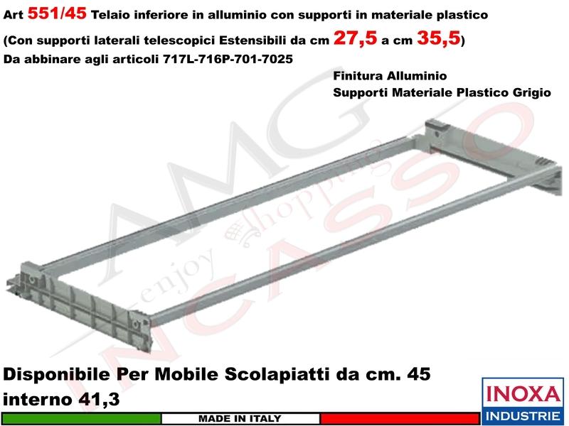 [Solo Scarico] Telaio 45 502/45GXP0 + Copppia Staffe 901 per Scolapiatti 701