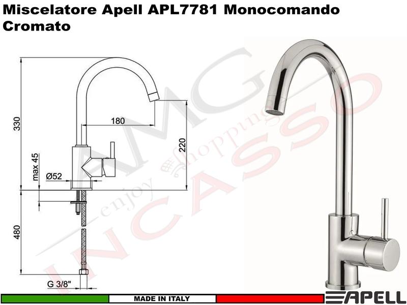 Miscelatore Rubinetto Monocomando APELL APL7781CR Canna Alta Cromato