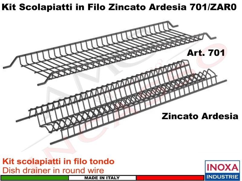 Kit Scolapiatti Filo Zincato ARDESIA Pensile 60 701/60ZARP0 compreso di Scatola