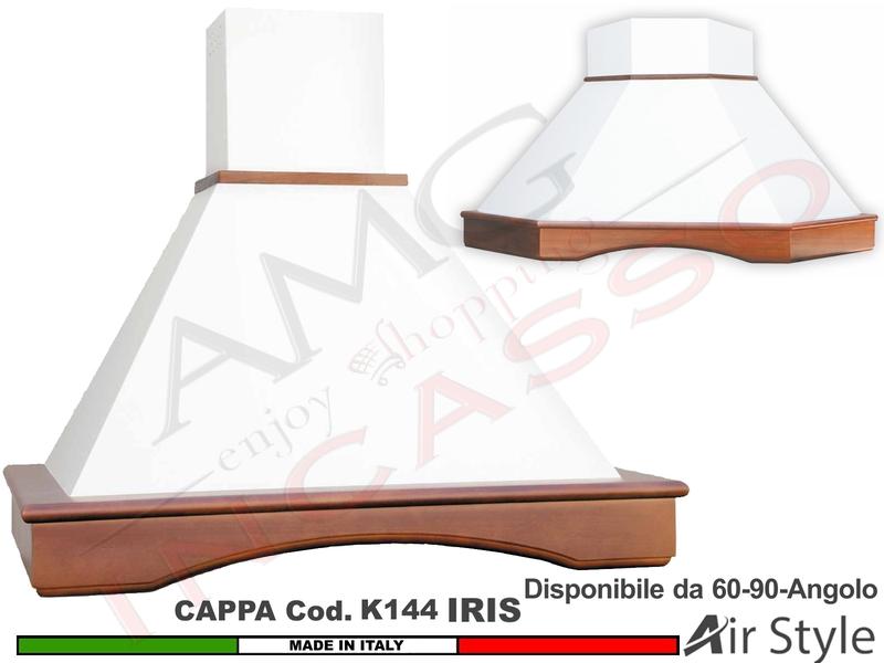 Cappa Rustica IRIS 60/90/Angolo Legno Frassino/Tiglio Grezza + MOTORE 420 m³