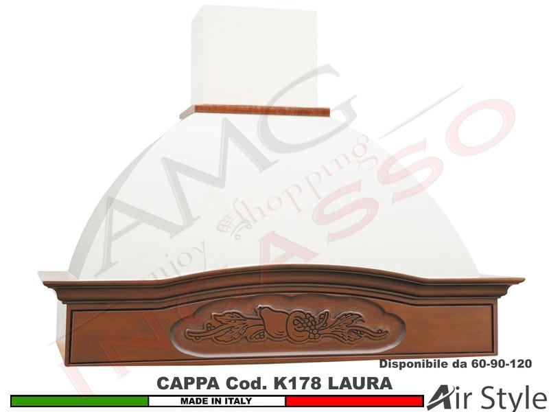 Cappa Rustica LAURA 60/90/120 Legno Frassino/Tiglio Grezza + MOTORE 420 m³/h