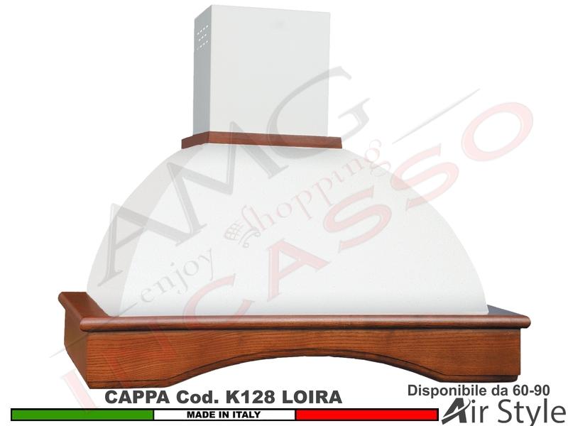 Cappa Parete Rustica LOIRA 60 - 90 Legno Frassino /Tiglio Grezzo + MOTORE 420m³