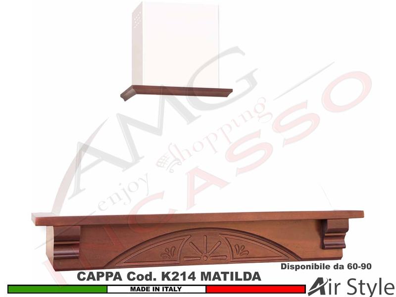 Cappa Parete Rustica MATILDA 60 - 90 Legno Frassino /Tiglio Grezzo + MOTORE 420 m³