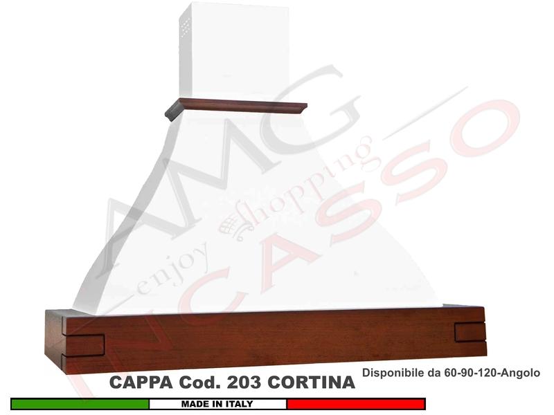 Cappa Rustica MARINA 60/90/120/Angolo/Isola Legno Frassino/Tiglio Verniciata + MOTORE 420 m³