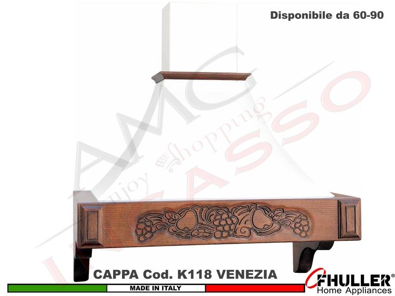 Cappa Parete Rustica VENEZIA 60 - 90 Legno Frassino /Tiglio Grezzo + MOTORE 420 m³