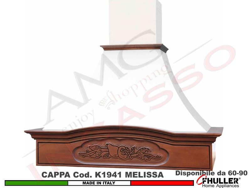 Cappa Parete Rustica MELISSA 60 - 90 Legno Frassino /Tiglio Grezzo + MOTORE 420 m³