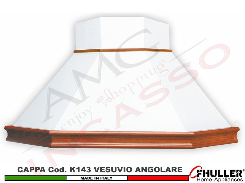 Cappa Angolo VESUVIO 103X103 Legno Frassino o Tiglio Verniciata + MOTORE 420 m³h