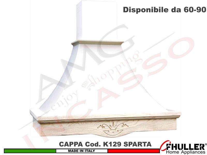 Cappa Parete Rustica SPARTA 60 - 90 Legno Frassino o Tiglio Grezzo + MOTORE 420 m³/h