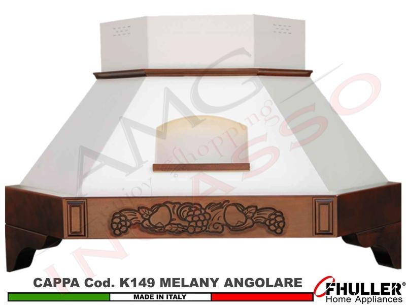 Cappa Angolo MELANY 103X103 Legno Frassino o Tiglio Grezzo + MOTORE 420 m³/h