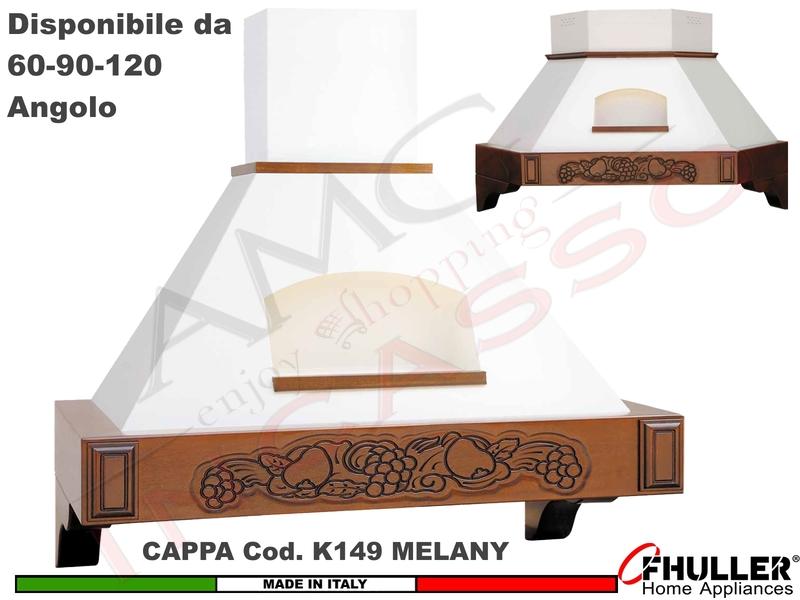 Cappa Rustica MELANY 60/90/120/Angolo Legno Frassino/Tiglio Grezza + MOTORE 420 m³