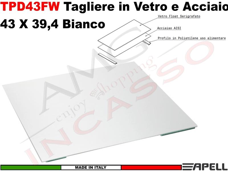 Accessorio Apell TPD43FW-1 Cover Tagliere in Vetro cm.24X51,2 Bianco