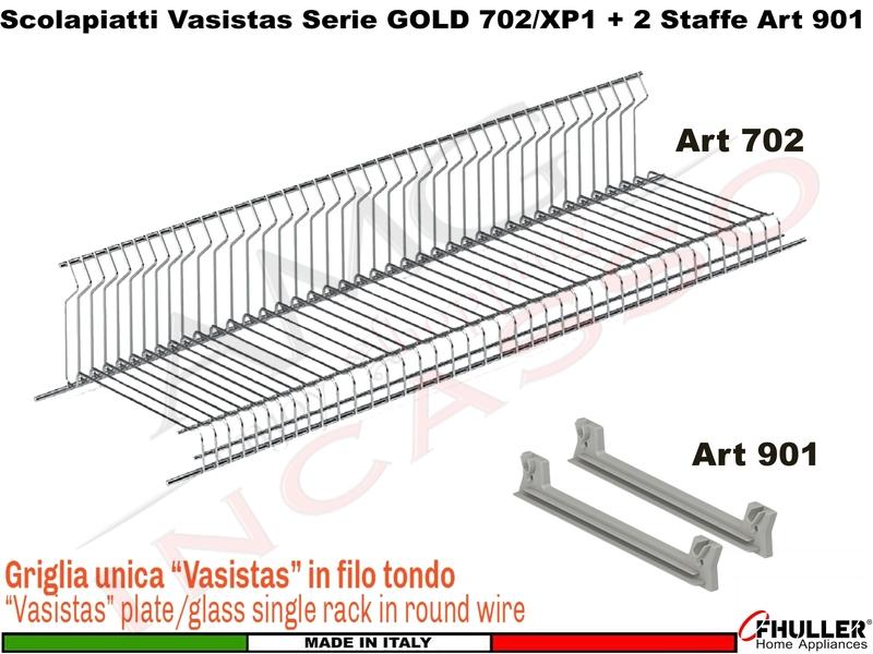 Scolapiatti Griglia Unica VASISTAS INOX 702 Pensile 40 Interno 35,6 + 2 Staffe 901