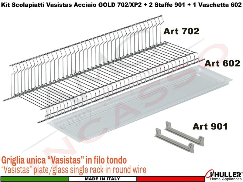 Scolapiatti Griglia Unica VASISTAS INOX 702 Pensile 40 Interno 35,6 + 2 Staffe Vaschetta