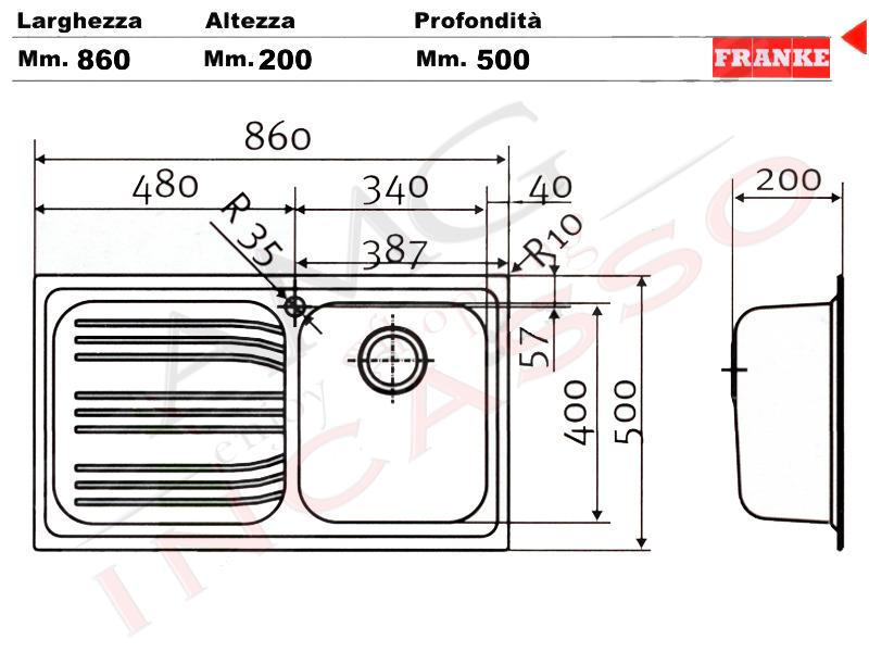 Scheda Tecnica Lavello Cucina.Lavello Franke Radar Rrx 611 Dx 85862902 860 X 500 1 Vasca Sinistra Con Gocciolatoio Destro Vasca Inox Amg Incasso Elettrodomestici Da Incasso