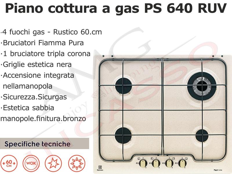 Piano Cottura 60 Electrolux Ps 640 Ruv 4 Fuochi Con 1 Tripla Corona Avena Amg Incasso Elettrodomestici Da Incasso