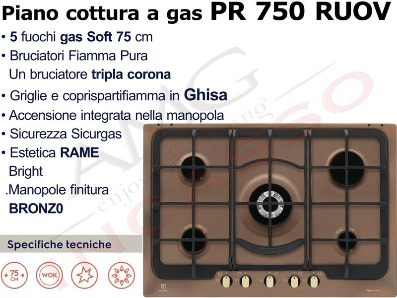 Piano Cottura 75 Electrolux Rex Linea Rustico Pr 750 Ruov 5 Fuochi Di Cui 1 Tripla Corona Griglie In Ghisa Rame Amg Incasso Elettrodomestici Da Incasso