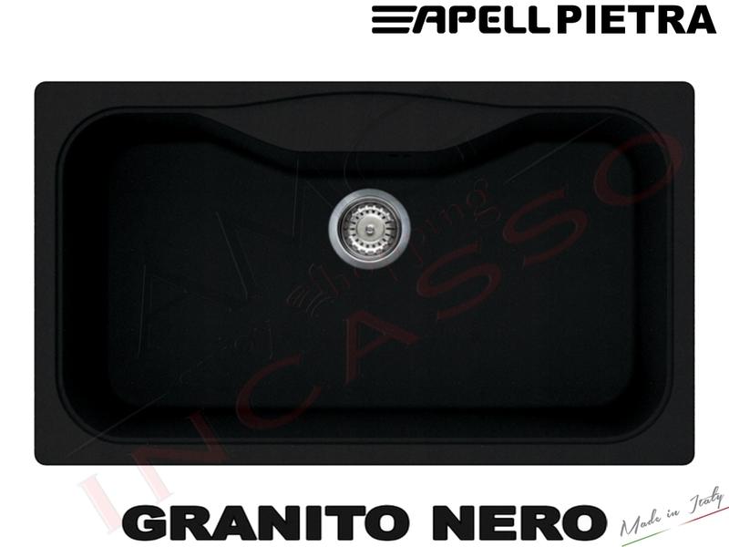 Tipi Di Lavello Cucina.Lavello Cucina 1 Vasca Vascone Cm 86x50 Pietra Fragranite Nero Amg Incasso Elettrodomestici Da Incasso