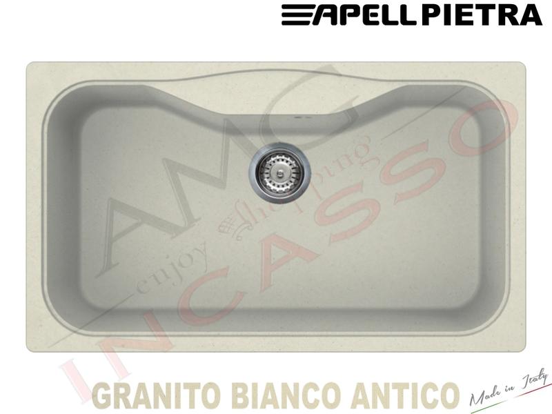 Lavello Cucina 1 Vasca.Lavello Cucina 1 Vasca Vascone Cm 86x50 Pietra Fragranite Bianco Antico Amg Incasso Elettrodomestici Da Incasso