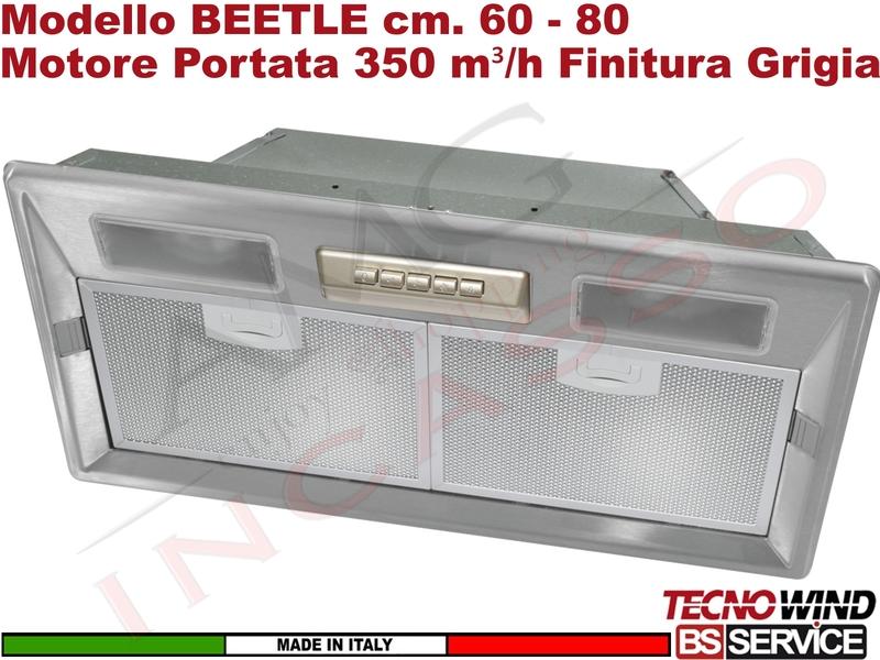 Cappa Gruppo Incasso 60 Dentro Pensile BEETLEK117R0105 Motore 350 m³/h Classe C